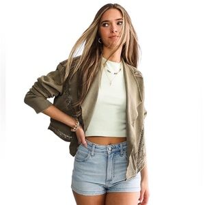 Free People We The Free Lost Cause Cardigan Crochet Trim Sz L Ptp 22